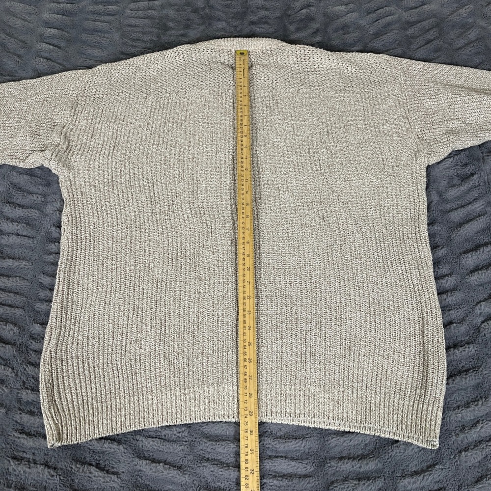 Eddie Bauer Mens Large Tall Cotton Henley Sweater Beige Oatmeal Marl Made in USA - Picture 6 of 7